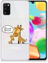 Trendy Telefoonhoesjes Geschikt voor Samsung Galaxy A41 Smartphone Hoesje Doorzichtig Giraffe