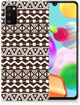 Leuk TPU Backcase Geschikt voor Samsung Galaxy A41 Telefoon Hoesje Aztec Brown