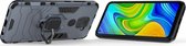 Mobigear Hoesje geschikt voor Xiaomi Redmi Note 9 Telefoonhoesje Hardcase | Mobigear Armor Ring Backcover Shockproof met Ringhouder | Schokbestendig Redmi Note 9 Telefoonhoesje | Anti Shock Proof - Blauw