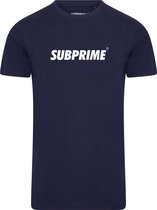 Subprime - Heren Tee SS Shirt Basic Navy - Blauw - Maat XL