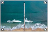 Tuinposter –Brug in Zee -90x60  Foto op Tuinposter  (wanddecoratie voor buiten en binnen)