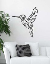 Vogel Geometrisch Hout 42 x 50 cm Black - Wanddecoratie