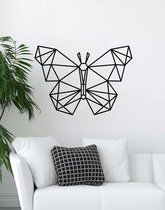Vlinder Geometrisch Hout 75 x 53 cm - Zwart - Wanddecoratie