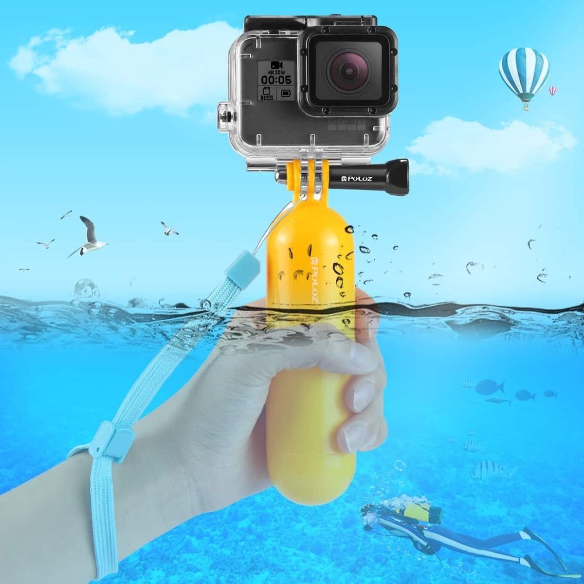 Drijvende Bobber / Handgreep geschikt voor de GoPro Hero 6 / 5 / 4 / 3+ / 3 / 2 / 1