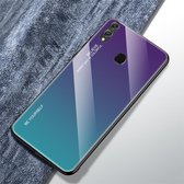 Voor Huawei Honor 8X Gradient Color Glass Case (paars)
