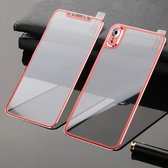 Titanium legering rand volledige dekking voor + achterkant gehard glas screenprotector voor iPhone XR (rood)