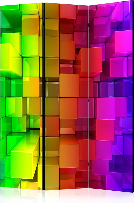 Kamerscherm - Scheidingswand - Vouwscherm - Colour jigsaw [Room Dividers] 135x172 - Artgeist Vouwscherm