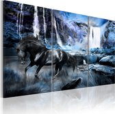 Schilderijen Op Canvas - Schilderij - Waterfall in colour of sapphire 90x60 - Artgeist Schilderij