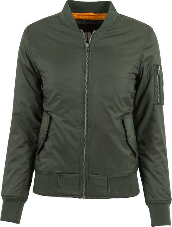 Urban Classics Damen Bomber Jacke Ladies Basic Bomber Jacket Olive-M | bol