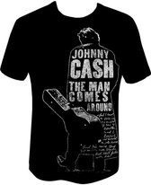 Johnny Cash Heren Tshirt -S- Man Comes Around Zwart