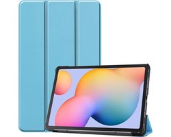 Hoesje - Geschikt voor Samsung Galaxy Tab S6 Lite - Dun & Stevig - Hardcover Book Case - Trifold Bookcase Hoes - Hard Cover - Tablethoes - Lichtblauw