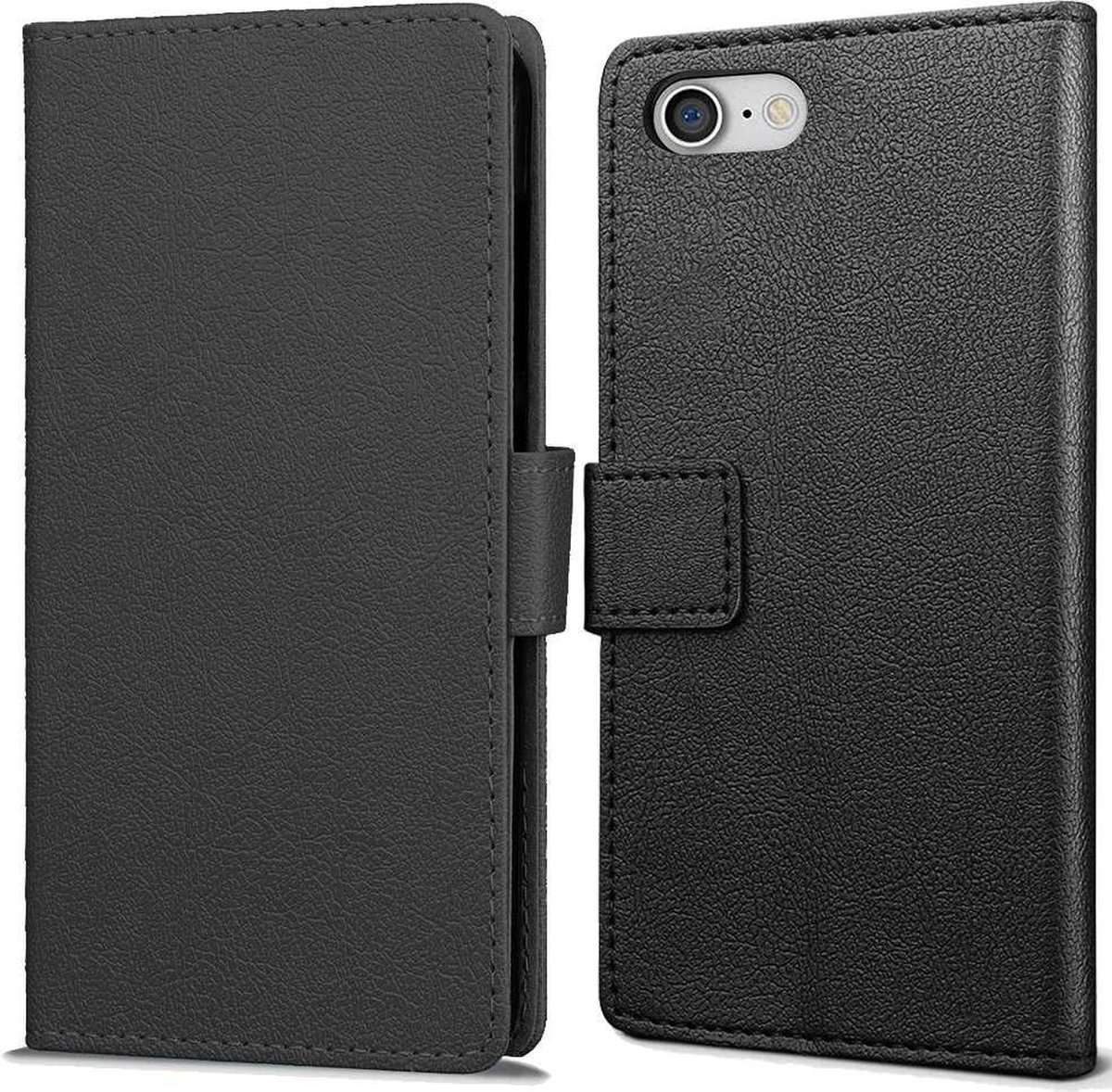 Just in Case Wallet Case hoesje geschikt voor iPhone SE 2020 en iPhone SE 2022 - zwart