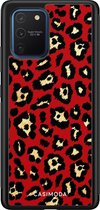 Samsung S10 Lite hoesje - Luipaard rood | Samsung Galaxy S10 Lite case | Hardcase backcover zwart