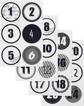 Vivi Gade Stickervellen Kerstkalender 9x14 Cm Zwart/wit 4 Stuks