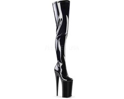 Pleaser - BEYOND-4000 Plateau Overknee Laarzen - Paaldans schoenen - 38 Shoes - Zwart