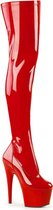 Pleaser - ADORE-3000 Plateau Overknee Laarzen - Paaldans schoenen - 36 Shoes - Rood