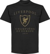 Liverpool Champions Of Europe 2019 Logo T-Shirt - Zwart  - S