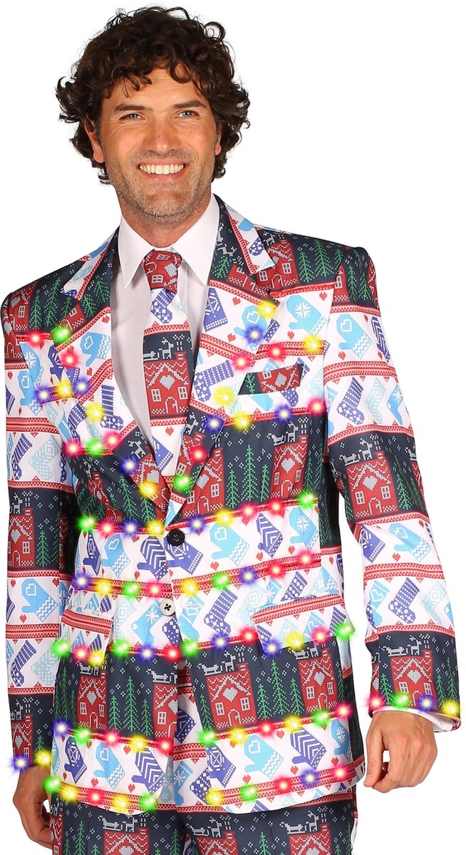 Herenjas Bjorn met led | Heren colbert met ledverlichting | Maat 56 | Zonder broek | Kerst