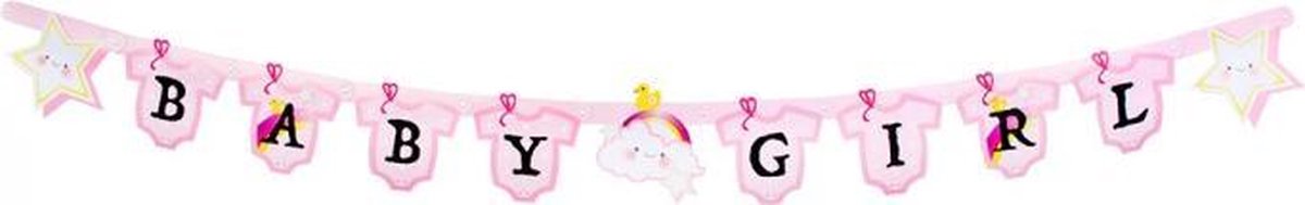 Boland - Kartonnen letterslinger 'Baby girl' (170 cm)