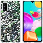 iMoshion Design voor de Samsung Galaxy A41 hoesje - Jungle - Wit / Zwart / Groen