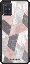 Samsung A71 hoesje - Stone grid marmer | Samsung Galaxy A71 case | Hardcase backcover zwart