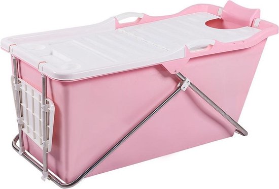 Diamond Line - Bath Bucket - Zitbad voor Volwassenen - Roze - 59x126x57cm - Opvouwbaar met Deksel