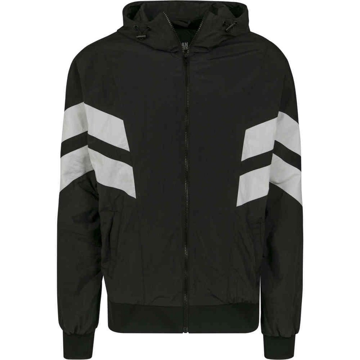 Urban Classics tussenjas crinkle panel track jacket -m Zwart