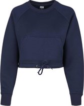 Urban Classics Crop Sweater/Trui -L- Oversized Short Raglan Blauw