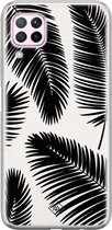 Huawei P40 Lite hoesje siliconen - Palm leaves silhouette | Huawei P40 Lite case | zwart | TPU backcover transparant