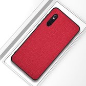 Schokbestendige doek textuur pc + tpu beschermhoes voor vivo x27 (rood)