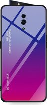 Voor OPPO Reno Gradient Color Glass Case (rood blauw)