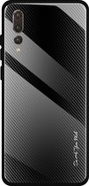 Voor Huawei P20 Pro Texture Gradient Glass beschermhoes (zwart)