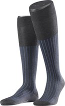 FALKE Shadow Kniehoge Sokken versterkt met motief patroon ademend lang kleurrijk hoog en warm geribbeld gestreept Katoen Grijs Heren sokken - Maat 45-46