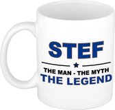 Stef The man, The myth the legend cadeau koffie mok / thee beker 300 ml