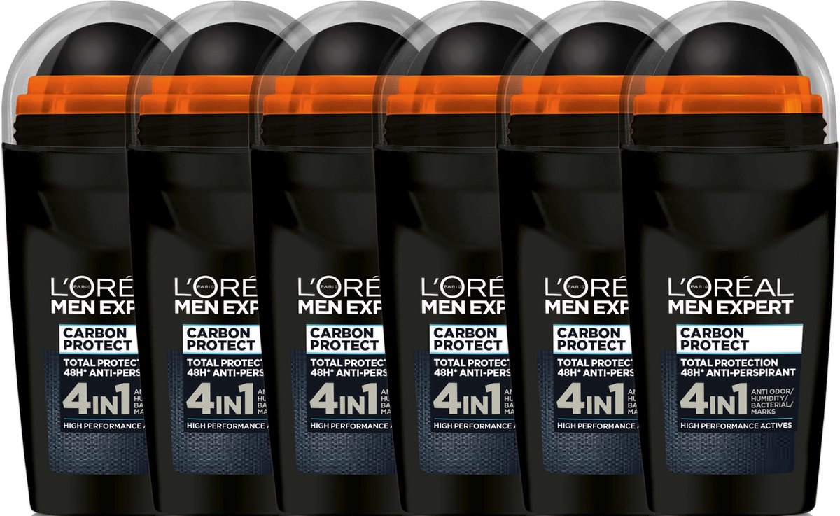 Goedkoopste L’Oréal Paris Men Expert Carbon Protect Deodorant Roller - 6 x 50 ml
