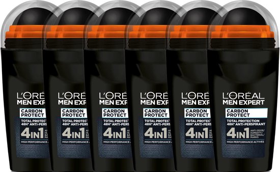 L’Oréal Paris Men Expert Carbon Protect Deodorant Roller - 6 x 50 ml