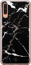 Samsung A50/A30s hoesje siliconen - Marmer zwart | Samsung Galaxy A50/A30s case | zwart | TPU backcover transparant