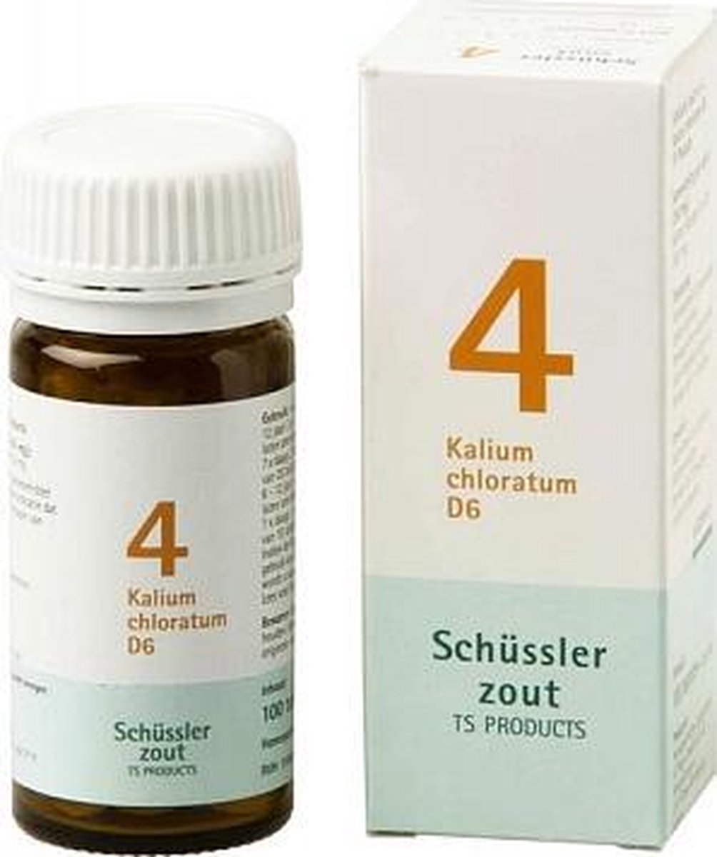 Schussler zout pfluger nr 4 Kalium Chloratum D6 100 Tabletten Glutenvrij