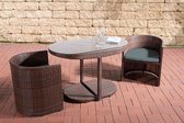 Clp Bayamo Tuinset - Poly-rotan - Rotan kleur gemêleerd bruin kleur hoes : ijzergrijs