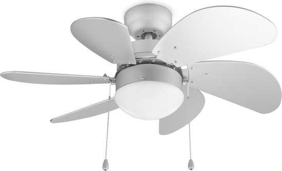 Plafondventilator Tristar VE-5810 - Ventilator met licht - Ceiling Fan met Trekkoord - 3 Instelbare Standen - Ø 76 cm - Wit