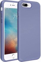 Silicone case geschikt voor Apple iPhone 8 Plus / 7 Plus - lavendel grijs met Privacy Glas