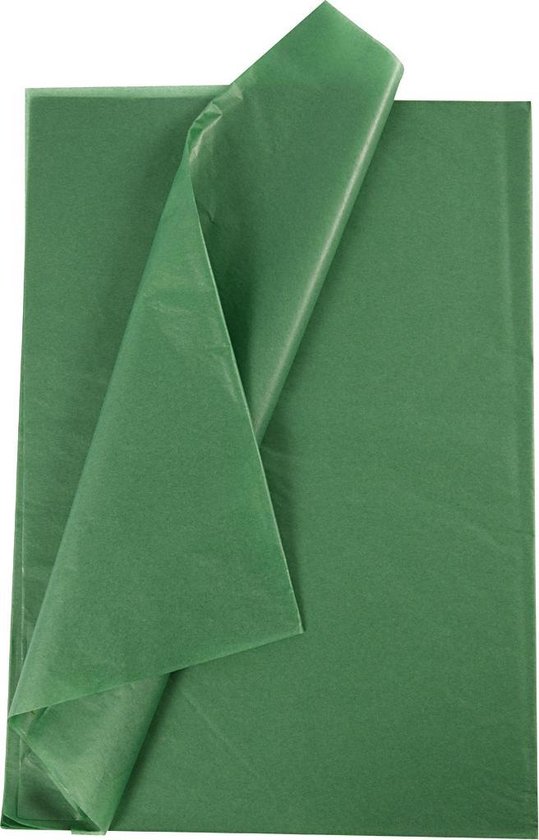 Foto: Tissuepapier zijdepapier crepepapier vloeipapier groen verpakken decoreren knutselen 50x70 cm 14 gram 10 vellen