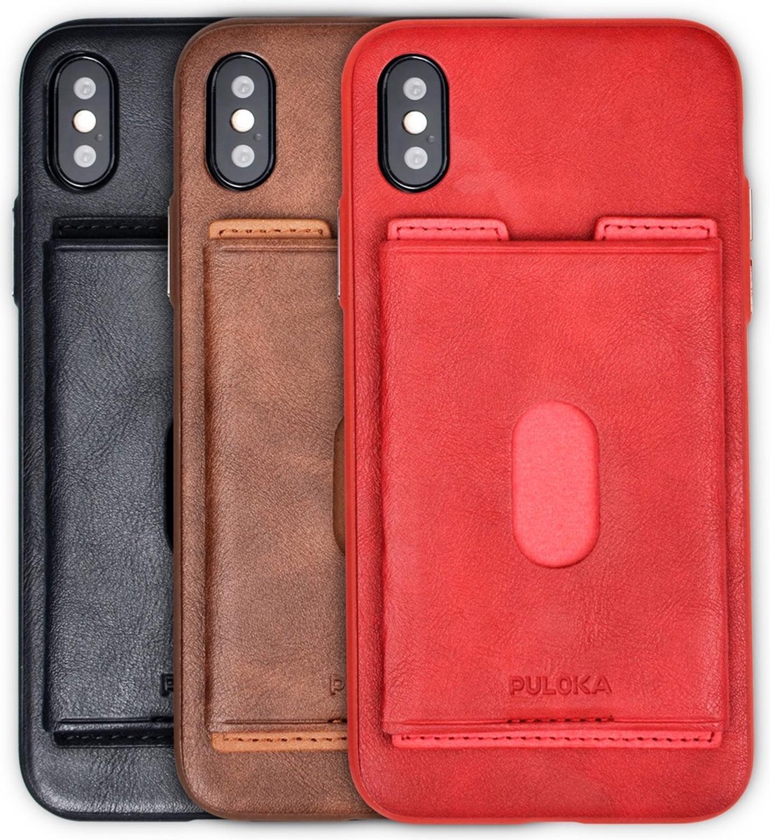 Puloka Card Bag Series + Standaard Genuine Leather Samsung Galaxy S7 Bruin