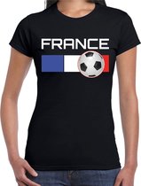 France / Frankrijk voetbal / landen t-shirt zwart dames L