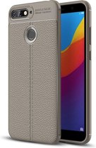 Voor Huawei Honor 7A / Y6 (2018) Litchi Texture Soft TPU beschermhoes (grijs)