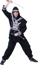 Funny Fashion - Ninja & Samurai Kostuum - Shakumi Ninja - Man - Zwart - Maat 48-50 - Carnavalskleding - Verkleedkleding