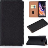 Voor Galaxy Note9 effen kleur mat magnetische horizontale flip lederen tas met kaartsleuven en houder (zwart)