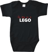 Rompertjes baby met tekst - Go step on a Lego - Romper zwart - Maat 62/68