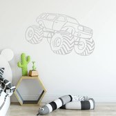 Muursticker Monster Truck - Lichtgrijs - 60 x 38 cm - baby en kinderkamer