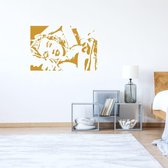 Muursticker Marilyn Monroe -  Goud -  120 x 80 cm  -    slaapkamer  woonkamer - Muursticker4Sale